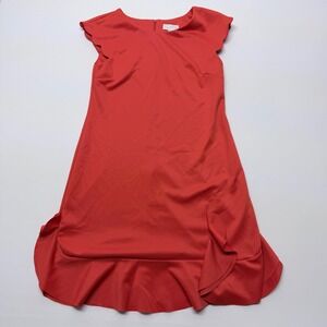Scapa Lauren Perre Red Ruffle Hem Sleeveless Cocktail Dress Size S Made Canada